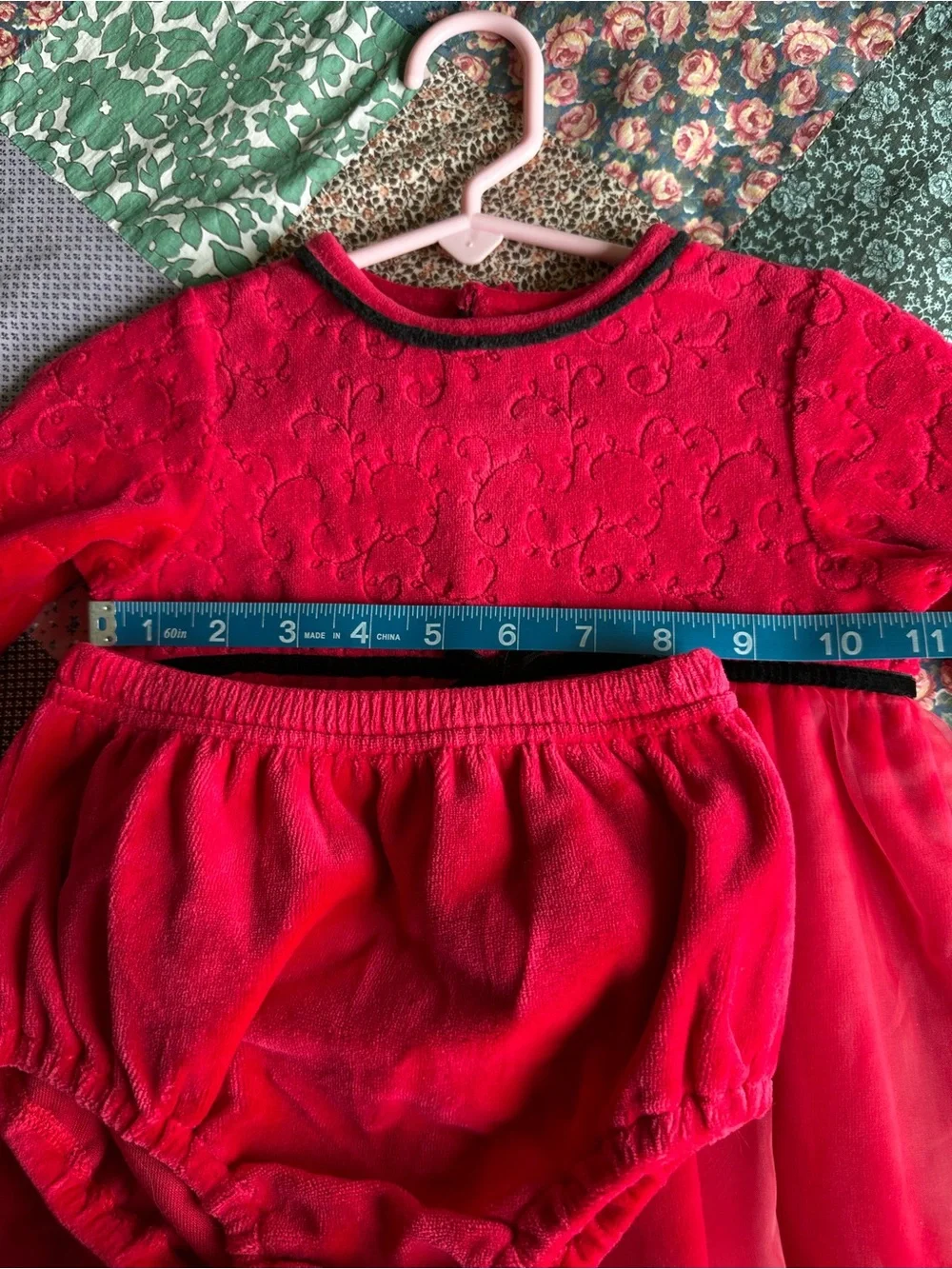 Little Me 18M 18 Months Red Christmas Holiday Dress with Bloomers